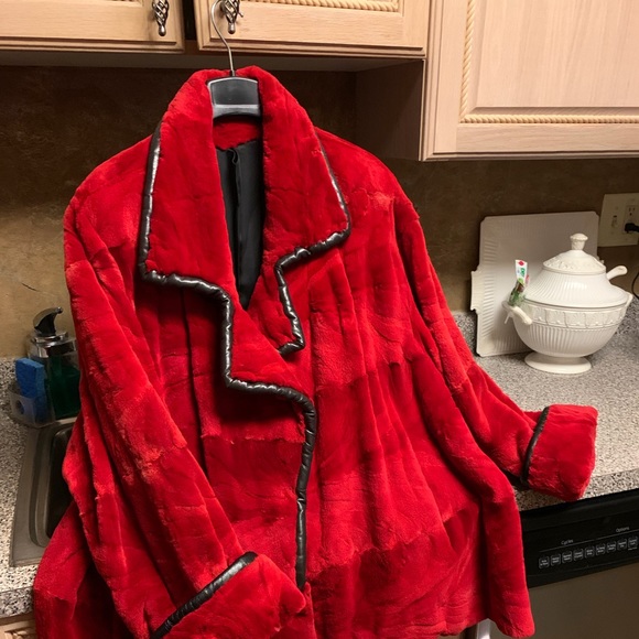 Sheared Red Mink Swing Coat